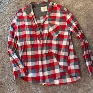 Red white weatherproof flannel